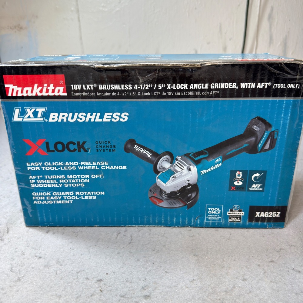 Makita XAG25Z 18V LXT Brushless 4-1/2 / 5 X-LOCK Angle Grinder Tool Only New